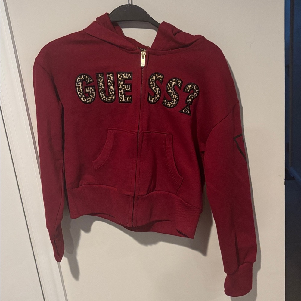 Guess Kids Burgundy Hoodie Jacket